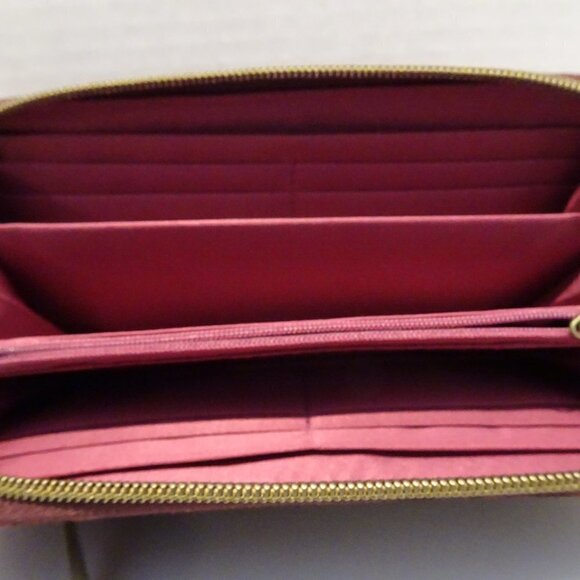 TRAVELON Pink Maroon Floral Print Zip Around Wallet Clutch Organizer Travel - Picture 8 of 8